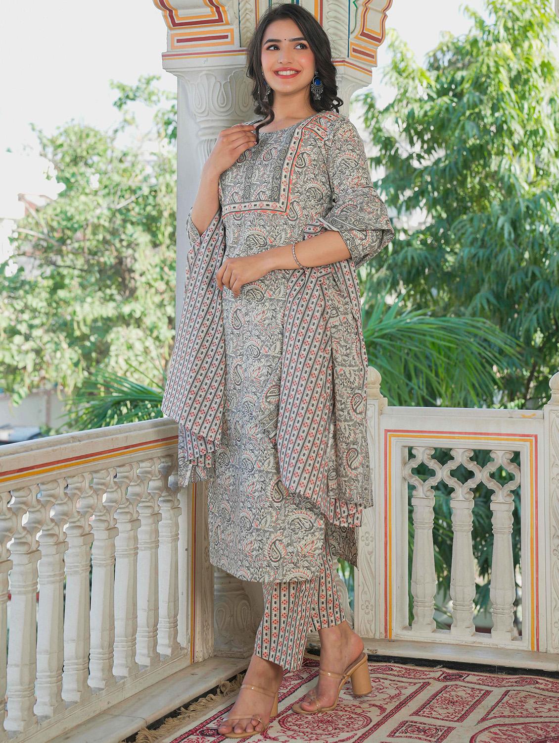 grey printed suit set - 21178751 - Standard Image - 1