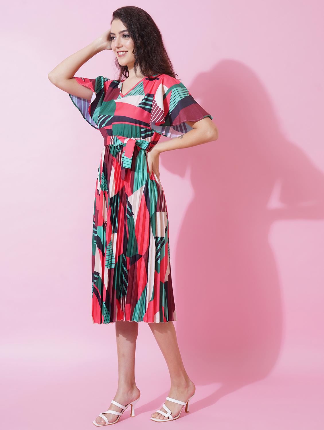 red polyester a-line dress - 21179005 -  Standard Image - 1