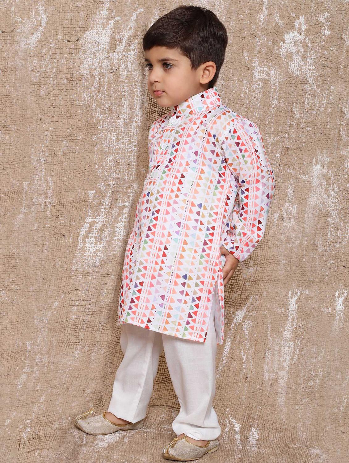 boys printed cotton kurta pajama - 21179593 -  Standard Image - 1