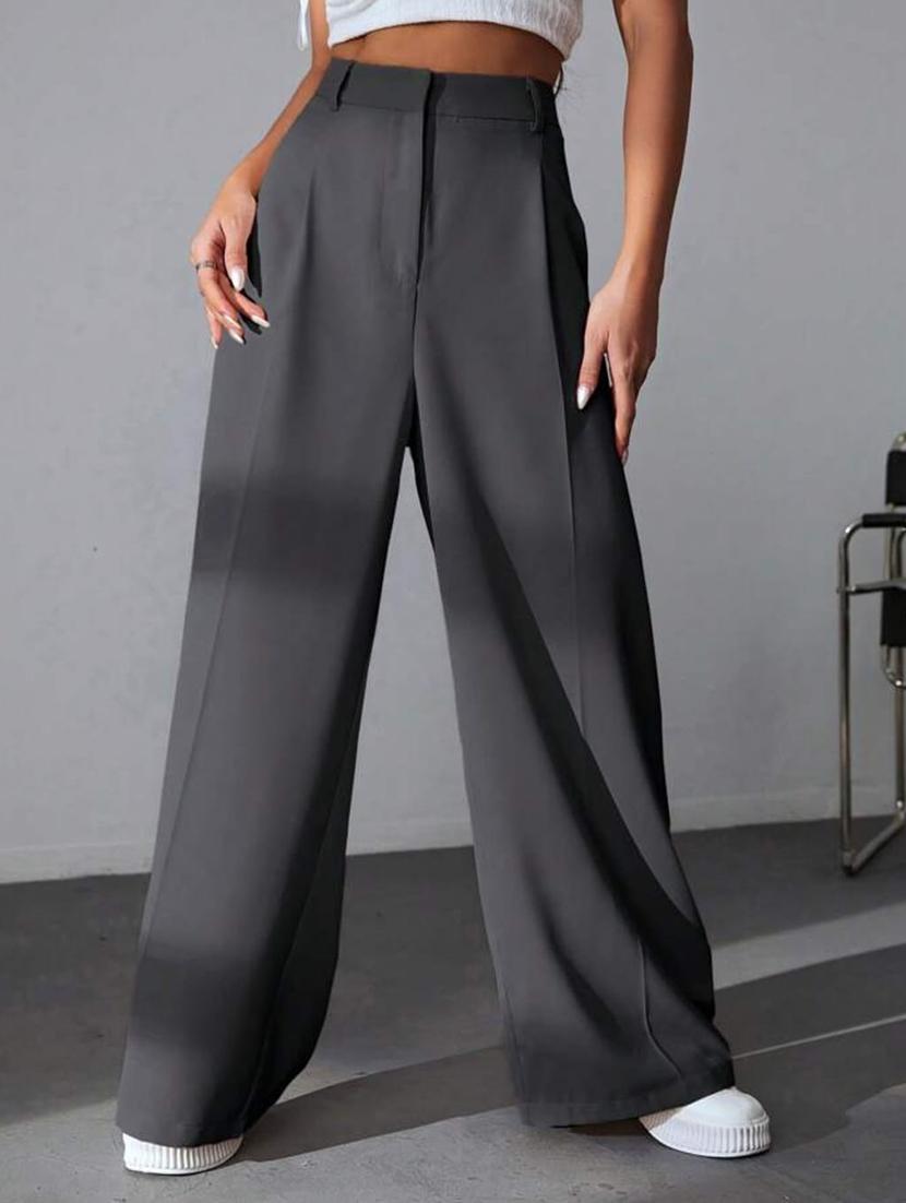 women wide leg high-rise stretchable korean pants - 21179774 -  Zoom Image - 0