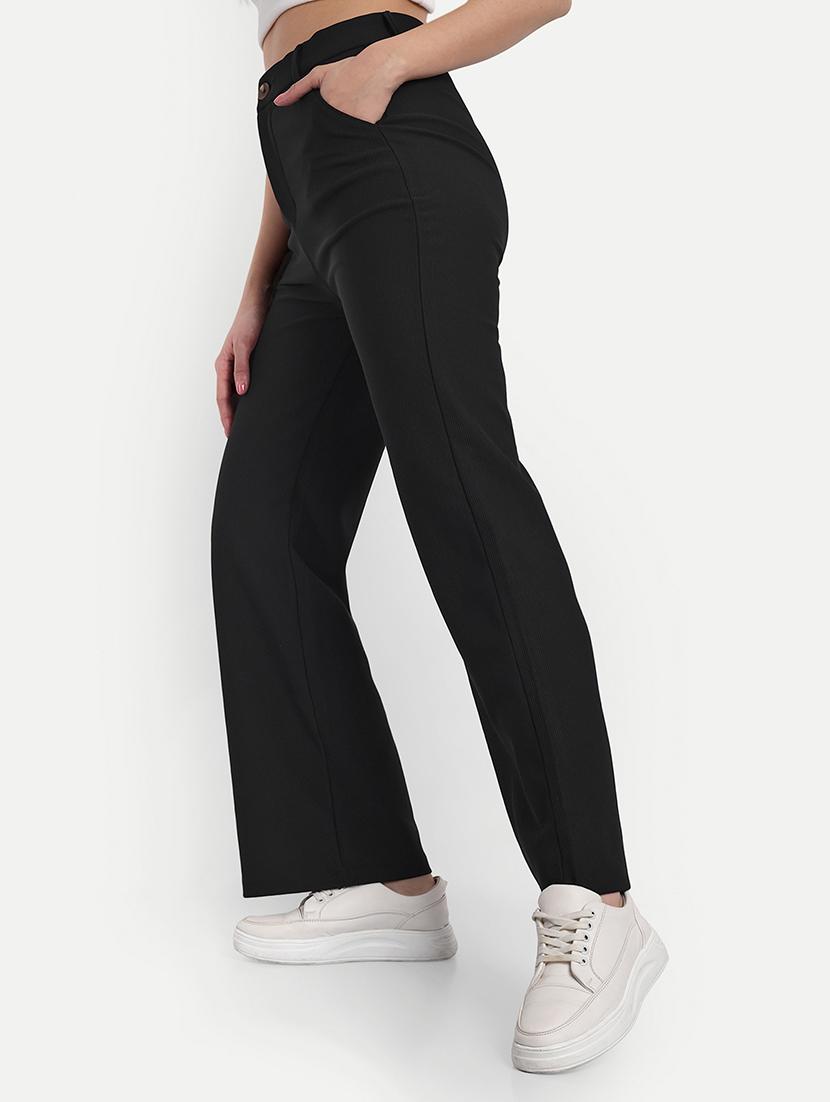 black cotton wide leg trouser - 21179976 - Standard Image - 1