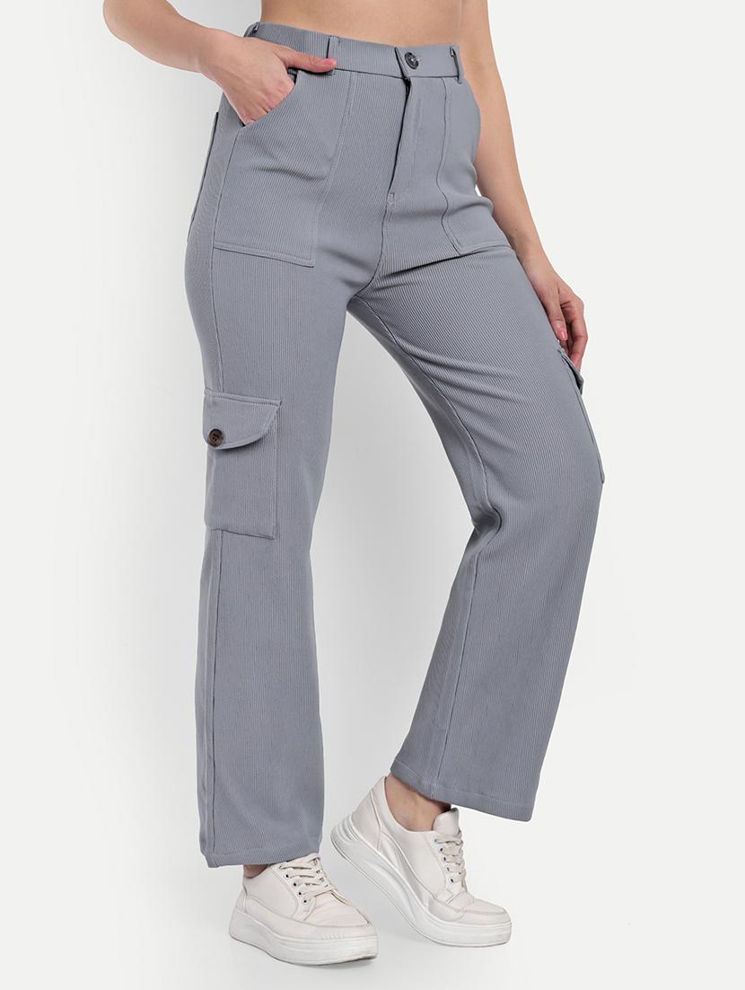 grey cotton cargos trouser - 21180111 - Standard Image - 1