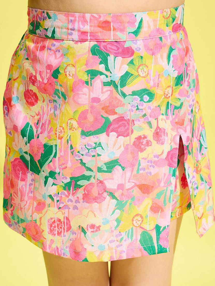pink cotton blend shorts set - 21180708 - Standard Image - 4
