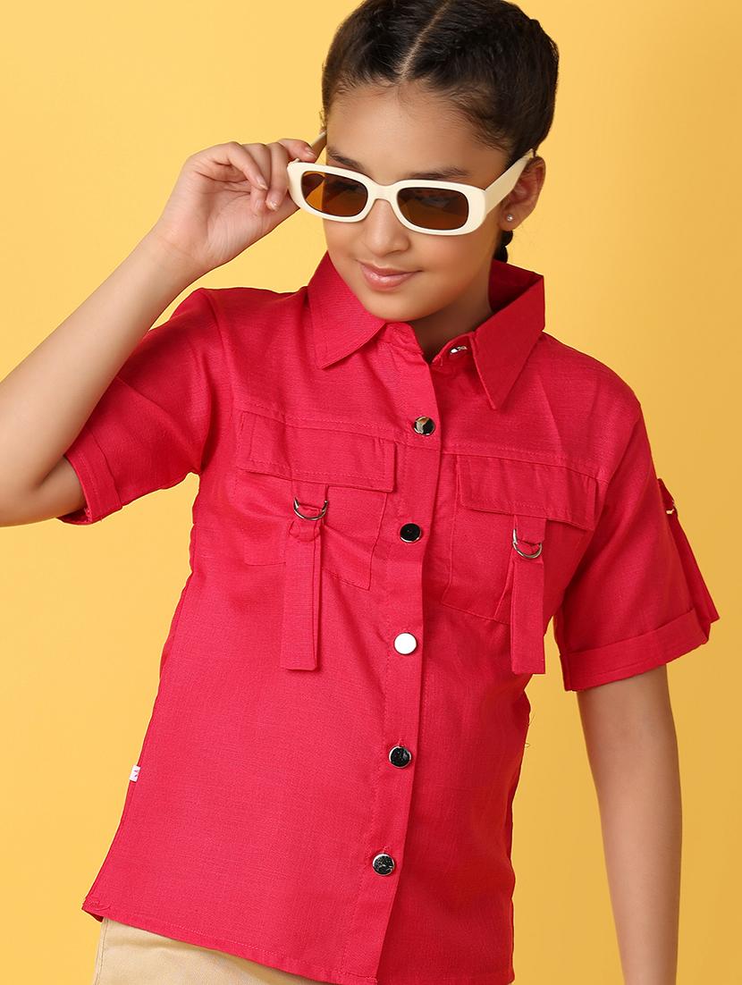 girls short sleeves solid shirt - 21180747 -  Standard Image - 1