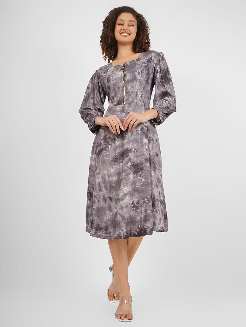 grey rayon a-line dress - 21180881 - Zoom Image - 0