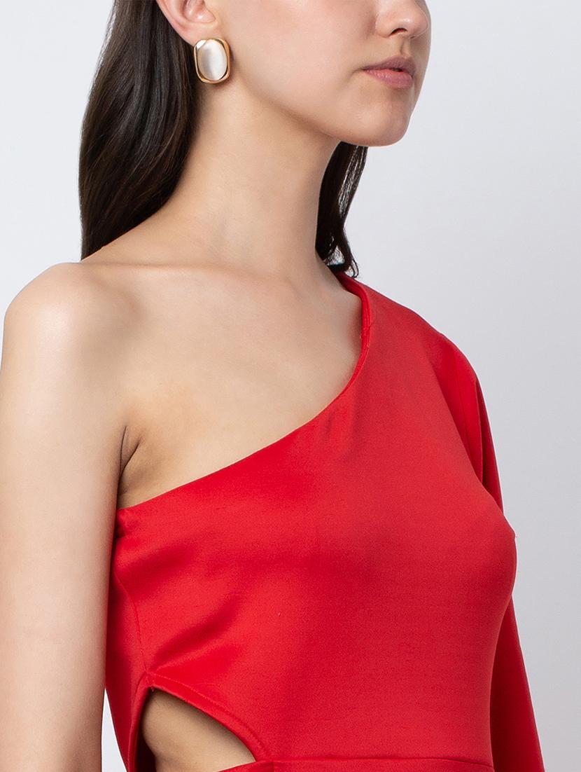 red polyester a-line dress - 21180884 - Standard Image - 4