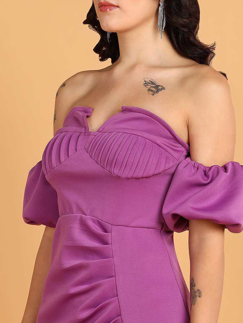 purple polyester aline dress - 21180889 -  Standard Image - 4