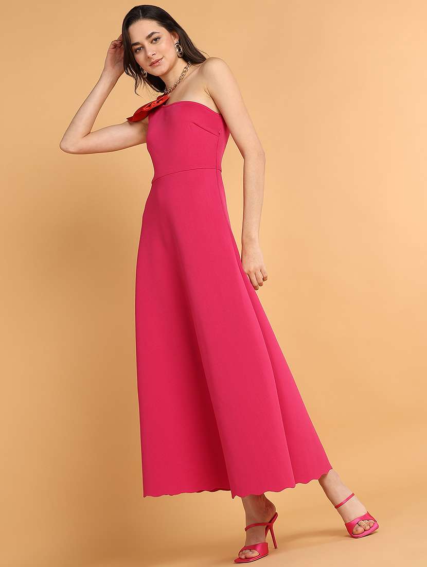 red polyester aline dress - 21180900 -  Standard Image - 1