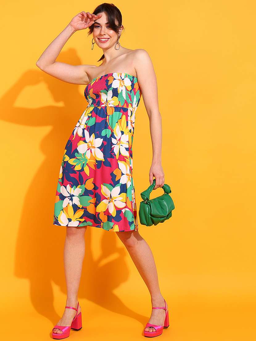 multi colored polyester aline dress