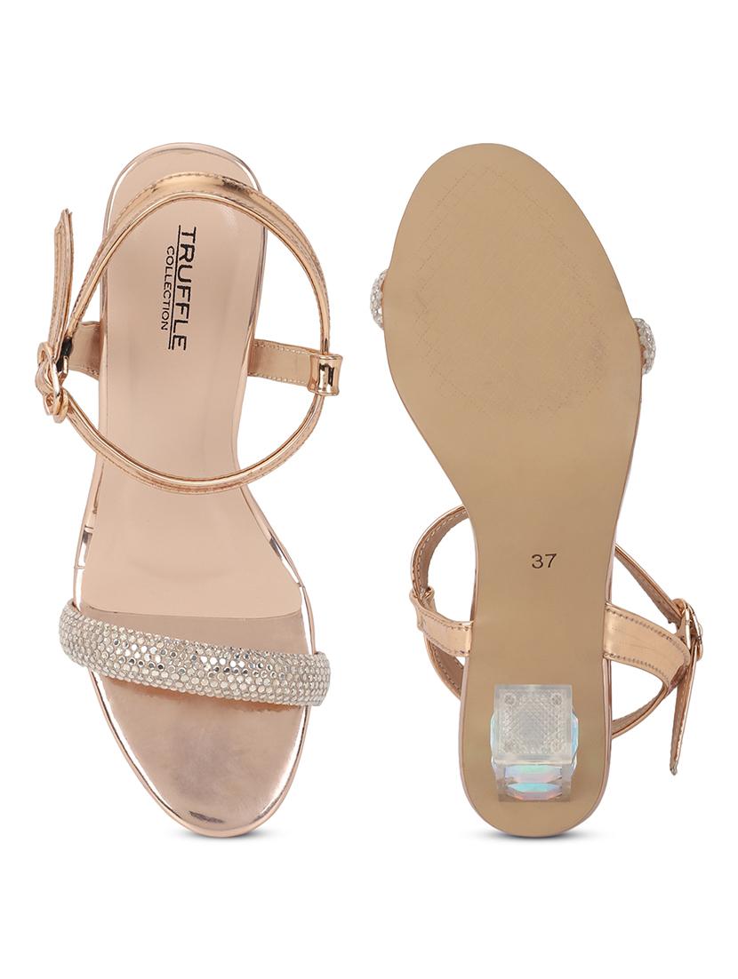 gold ankle strap sandal - 21180938 - Standard Image - 6