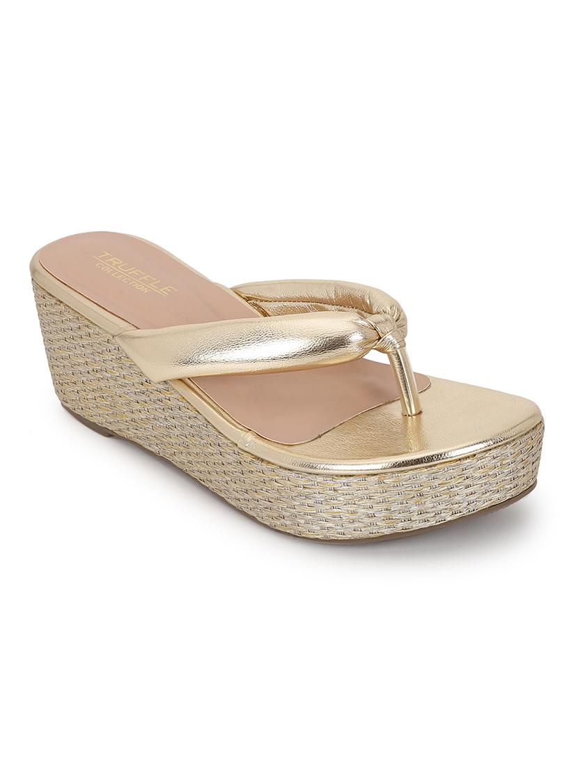 gold slip on sandal - 21180940 - Standard Image - 1