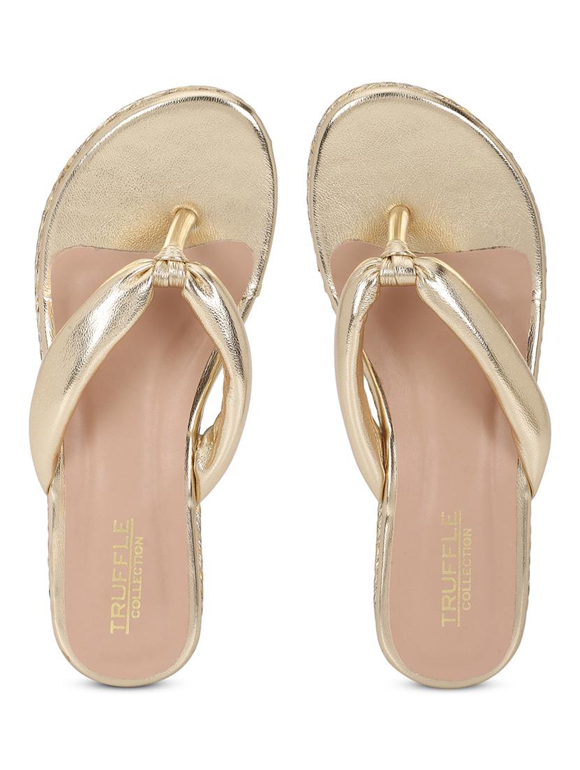 gold slip on sandal - 21180940 - Standard Image - 4