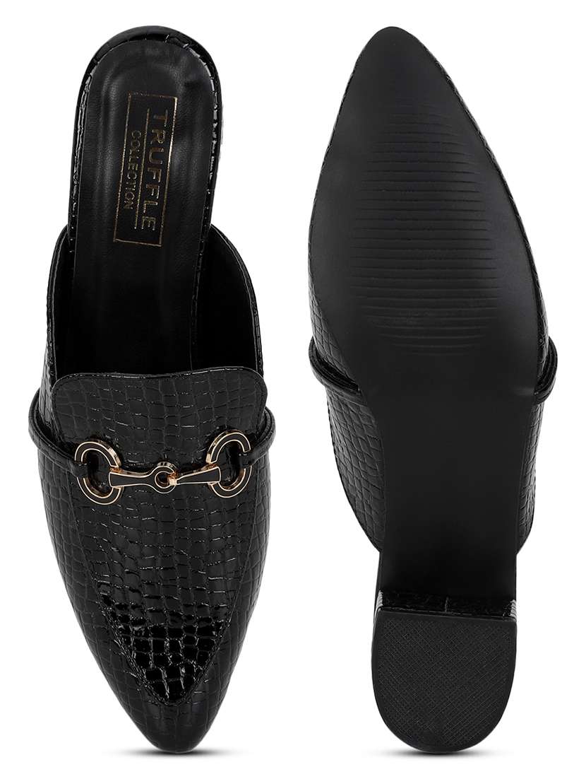 women black textured mules - 21180950 -  Standard Image - 6