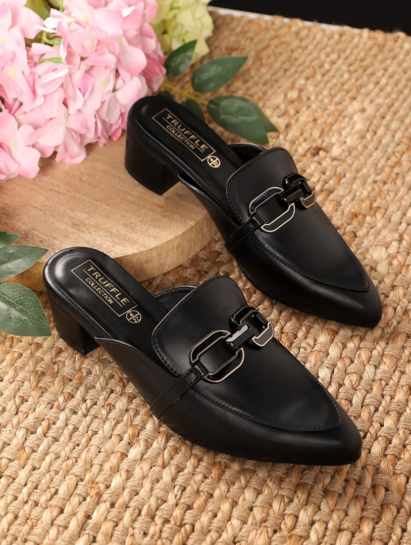 women black solid pinted mules - 21180953 -  Zoom Image - 0