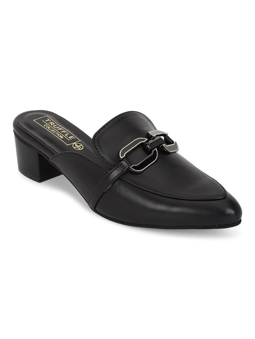 women black solid pinted mules - 21180953 - Standard Image - 1