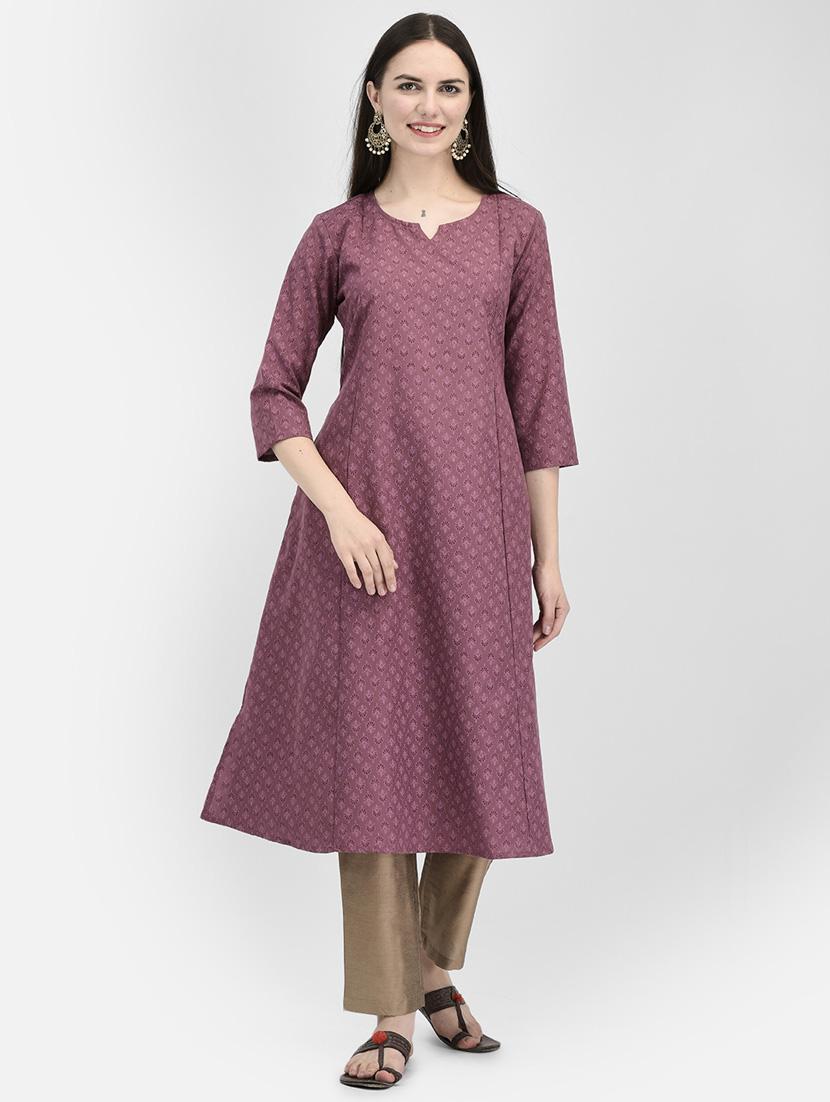women three quarter sleeve a-line kurta - 21181063 - Standard Image - 4