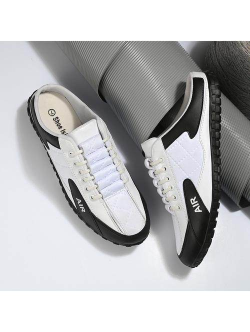 men white color block lace up sneakers - 21181365 -  Standard Image - 0