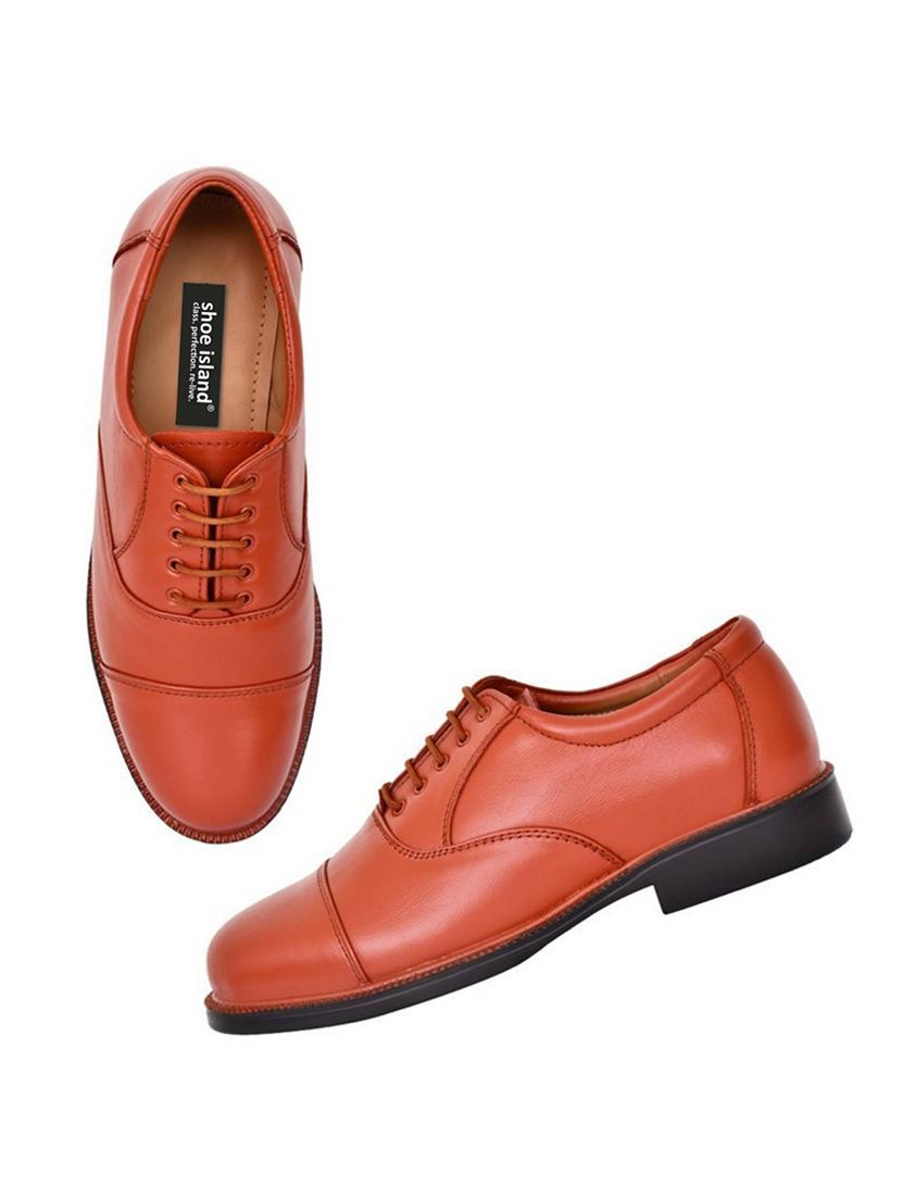 tan lace-up derby shoes - 21181367 - Standard Image - 4