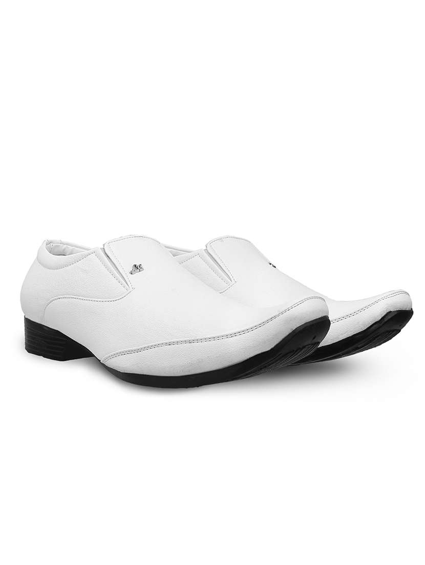 white slip on party wear shoes - 21181368 -  Standard Image - 1