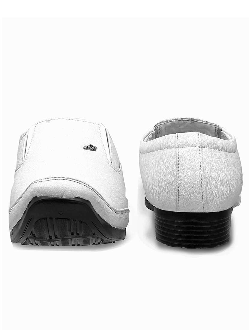white slip on party wear shoes - 21181368 -  Standard Image - 4