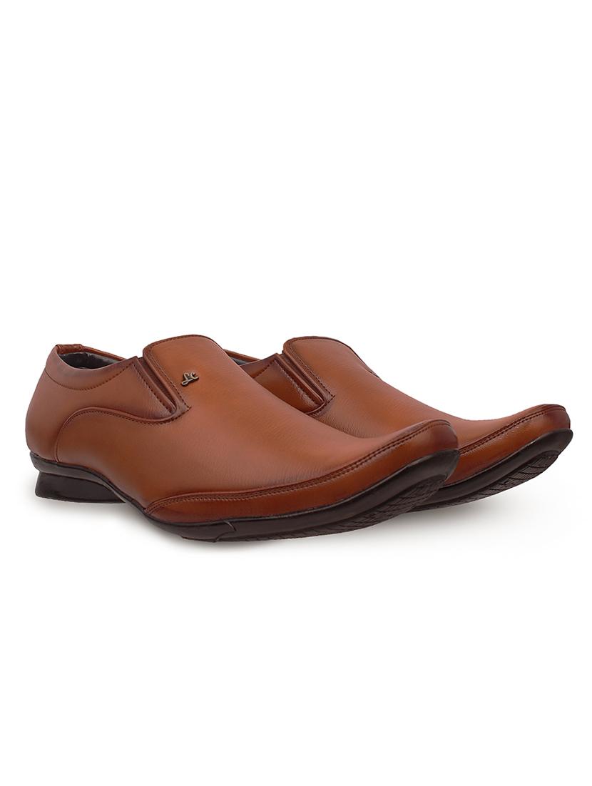 tan slip on formal shoes - 21181369 -  Standard Image - 1