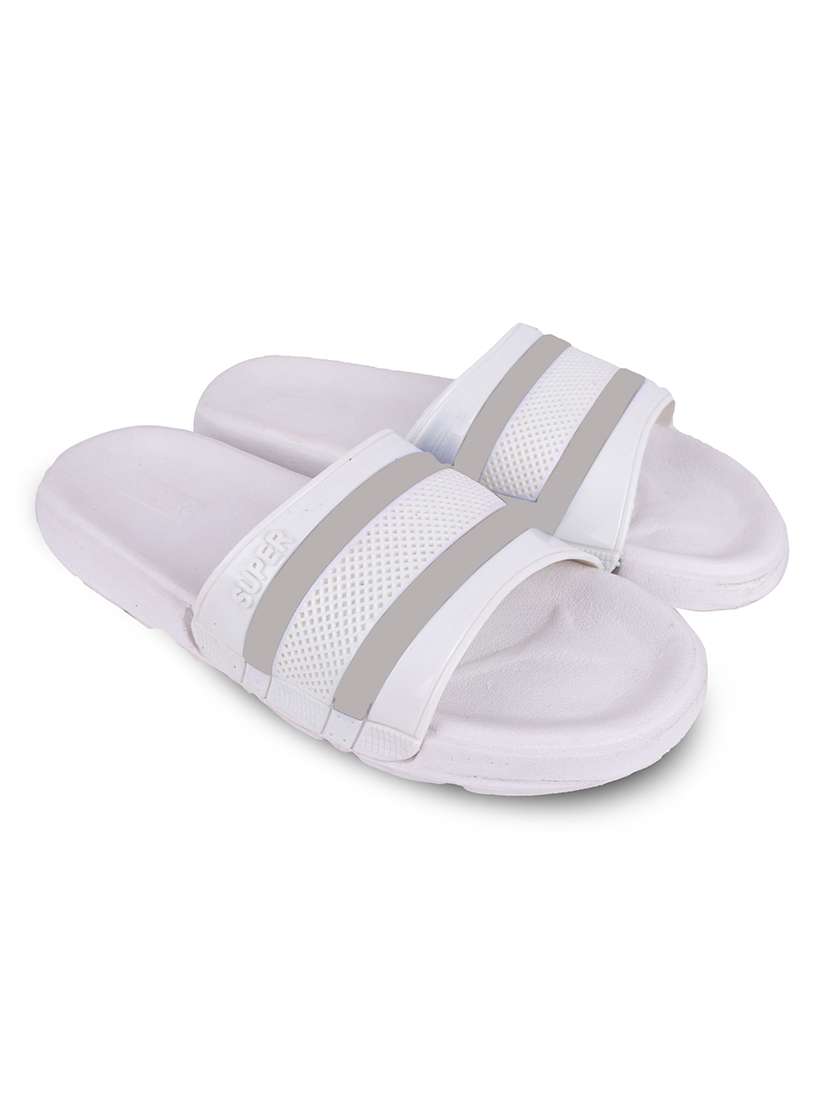 white slip on flip flop - 21181393 -  Standard Image - 1