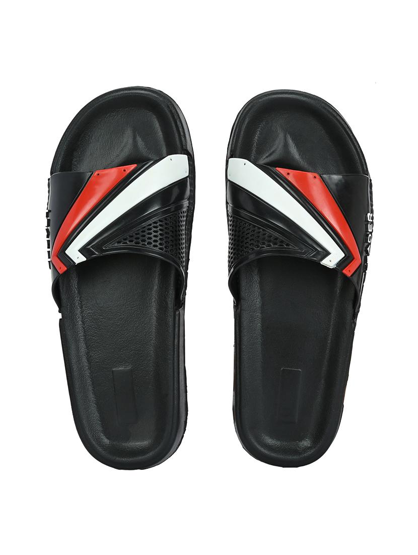 black synthetic slip on flip flops - 21181408 - Standard Image - 4
