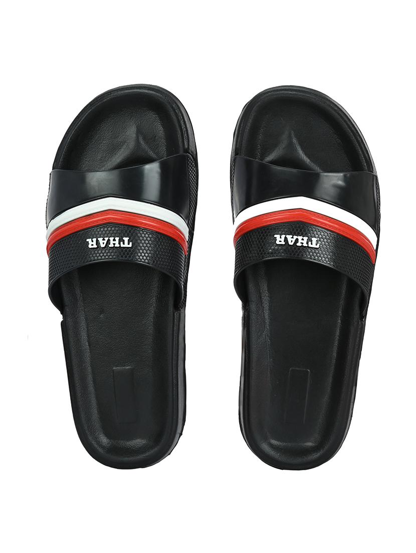 black synthetic slip on flip flops - 21181417 - Standard Image - 4