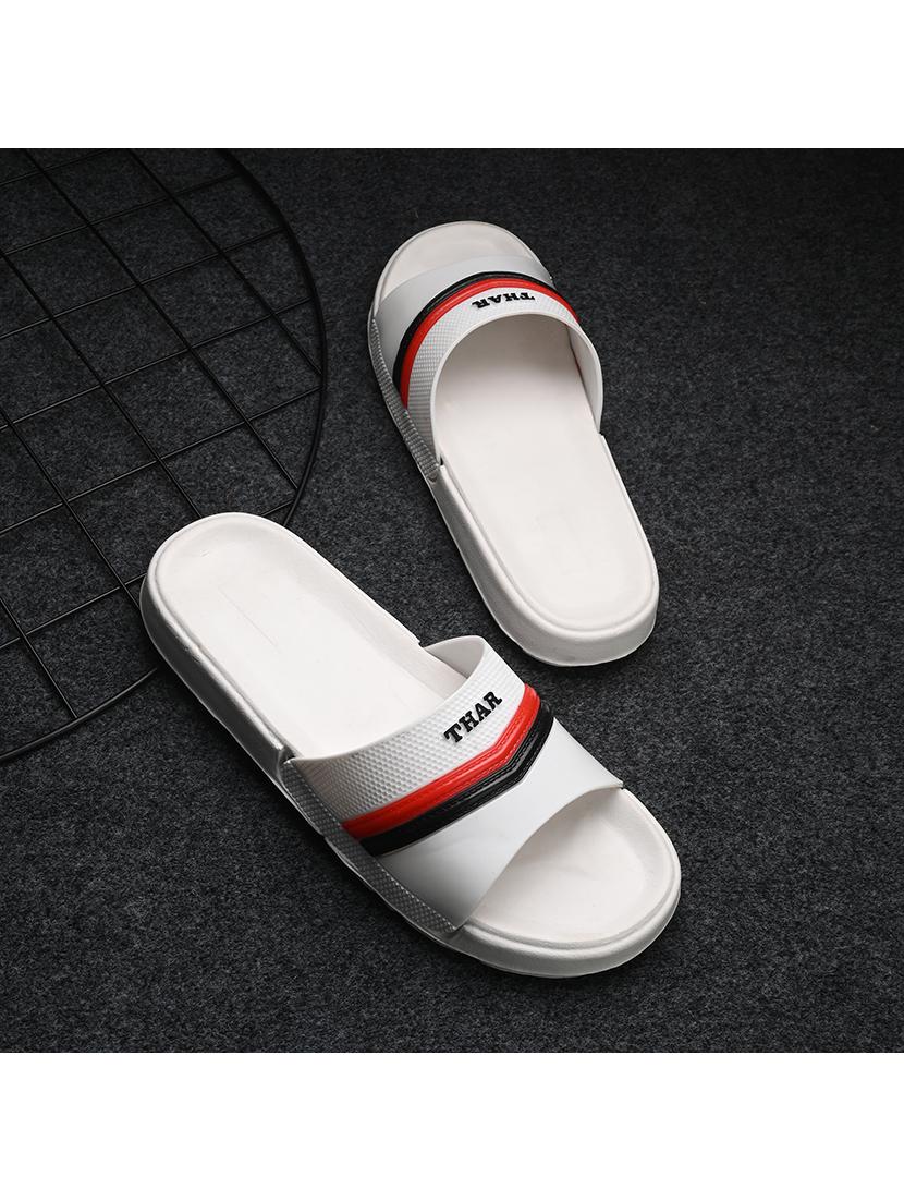 white synthetic slip on flip flops - 21181419 - Zoom Image - 0