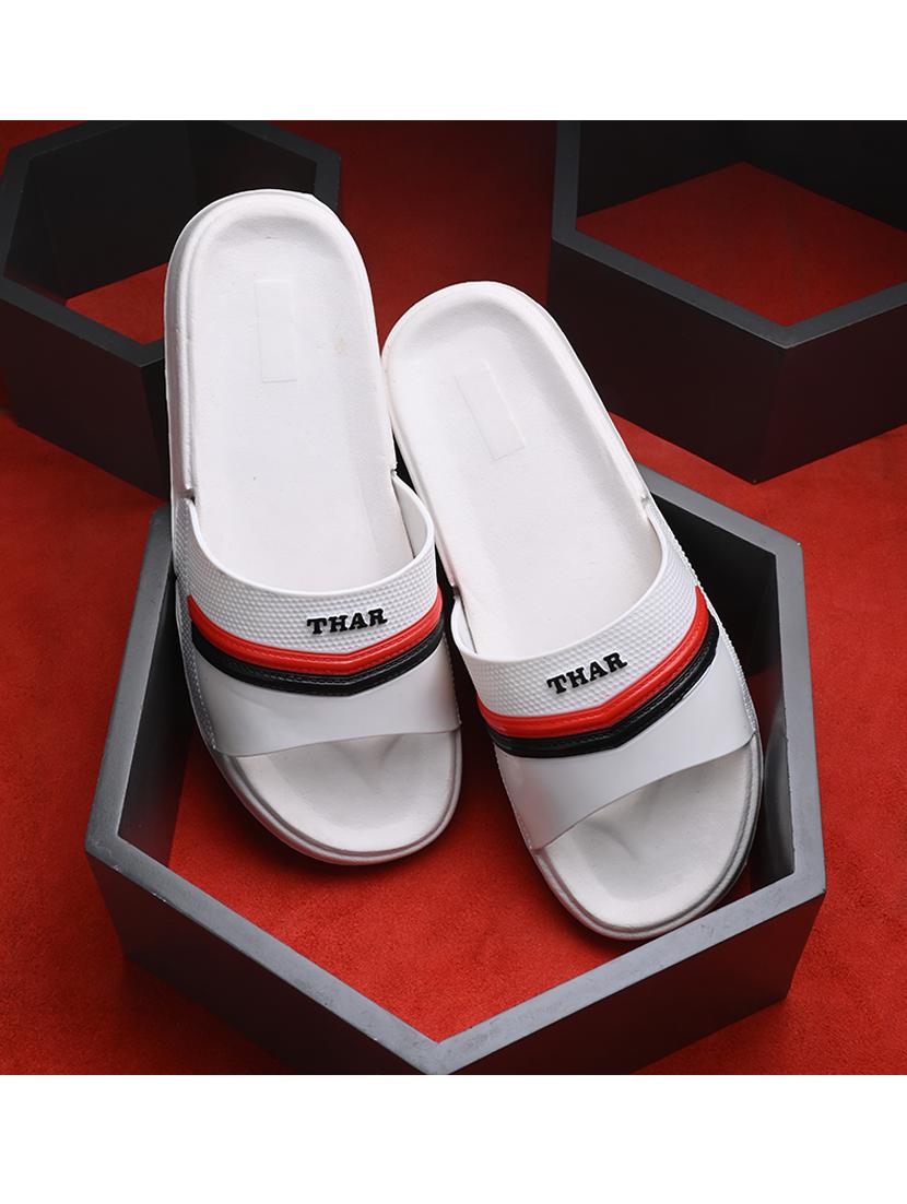 white synthetic slip on flip flops - 21181419 - Standard Image - 1