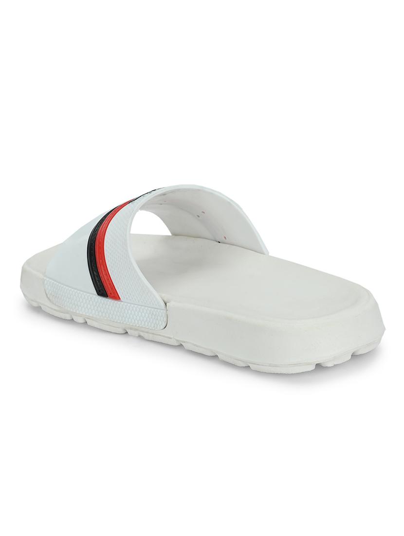 white synthetic slip on flip flops - 21181419 - Standard Image - 4