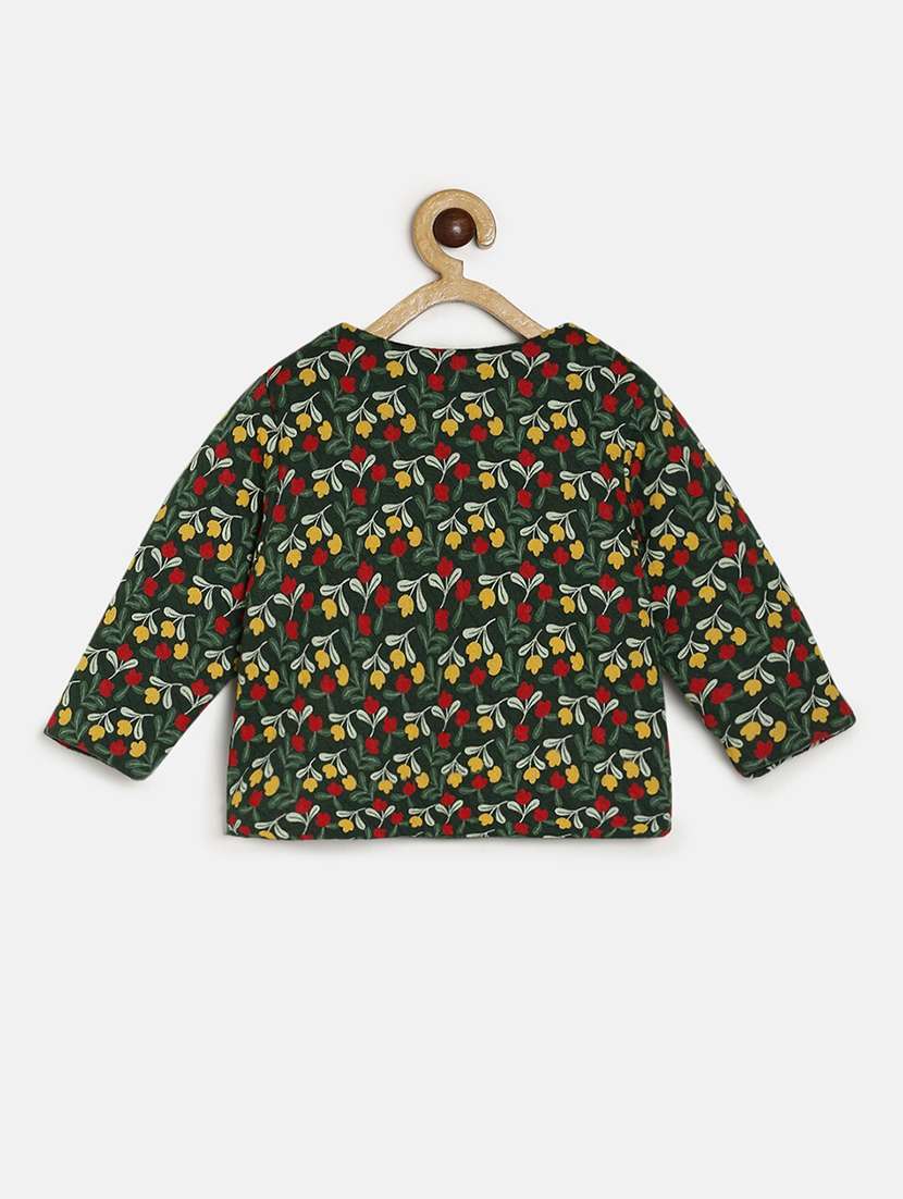 green long sleeves florals printed jackets - 21182814 -  Standard Image - 1