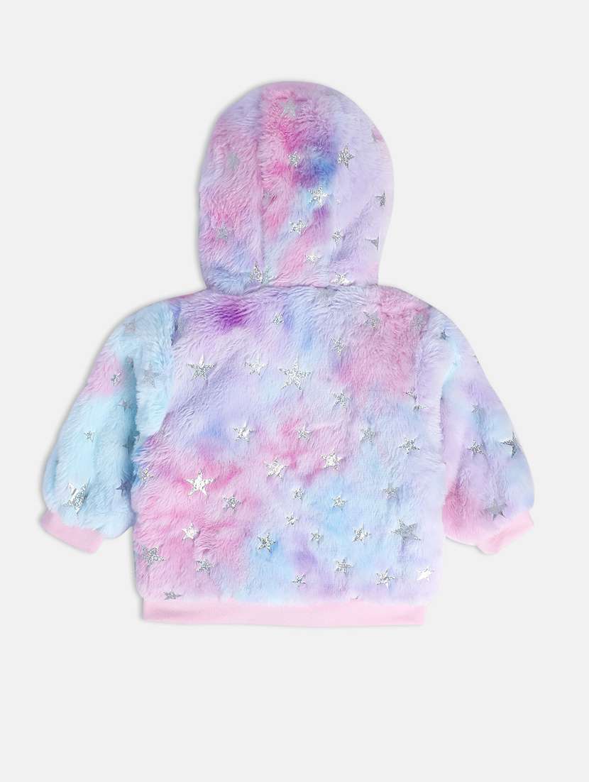 multi color hoodede neck long sleeves jacket - 21182815 -  Standard Image - 1