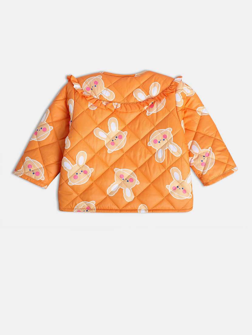 orange printed long sleeves quilted jackets - 21182820 -  Standard Image - 1