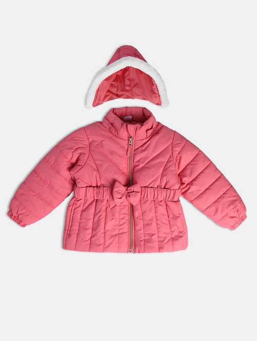pink solids long sleeves quilted jackets - 21182953 - Standard Image - 0
