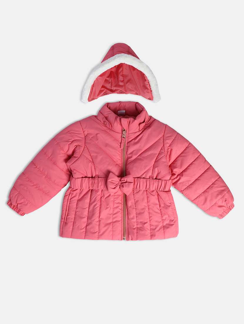 pink solids long sleeves quilted jackets - 21182953 - Zoom Image - 0
