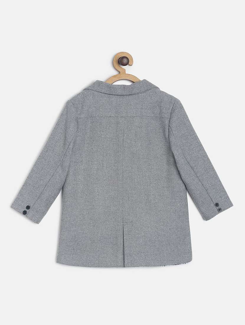 boy solid lapel neck blazer - 21183021 - Standard Image - 1