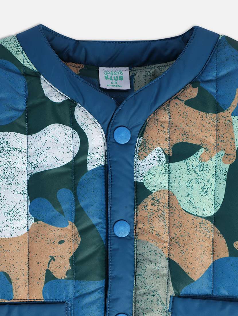 blue polyester regular jackets & coat - 21183262 - Standard Image - 4