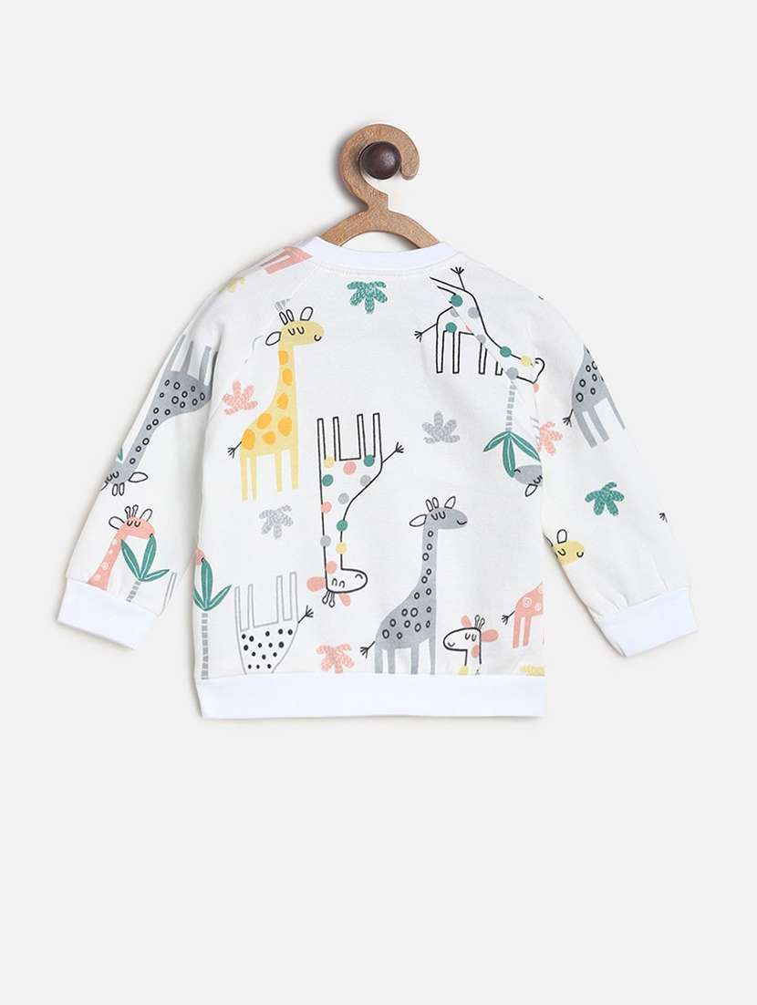 white cotton all over print sweatshirt - 21183310 -  Standard Image - 1