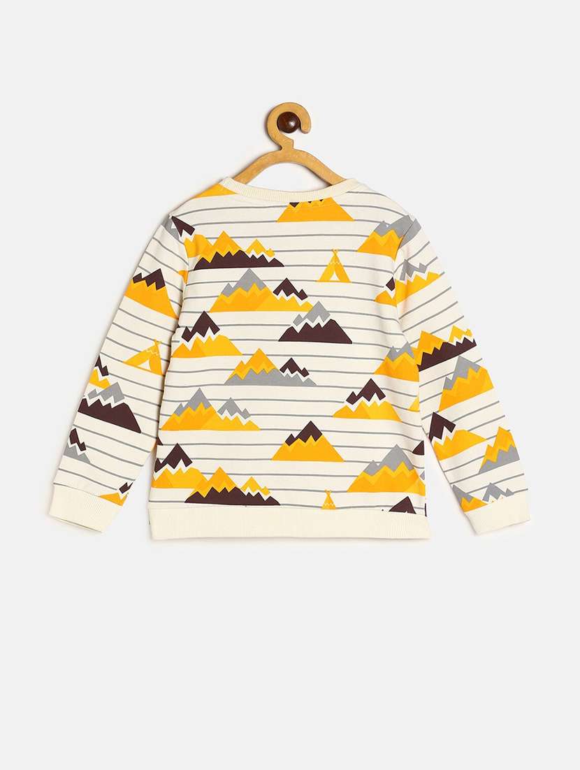 white cotton blend all over print sweatshirt - 21183482 - Standard Image - 1