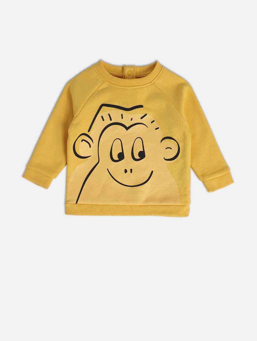 yellow polycotton front print sweatshirt - 21183498 -  Standard Image - 1
