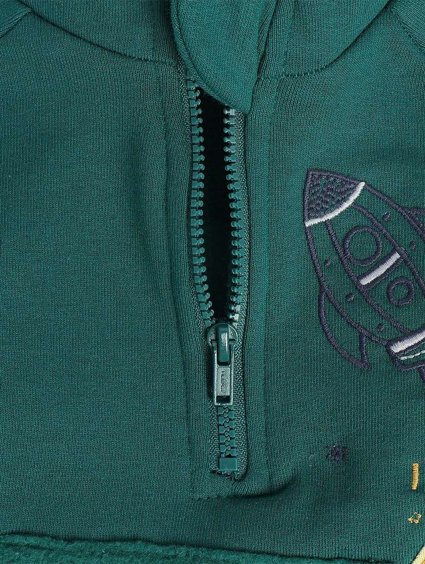 green cotton blend plain sweatshirt - 21183502 - Standard Image - 4
