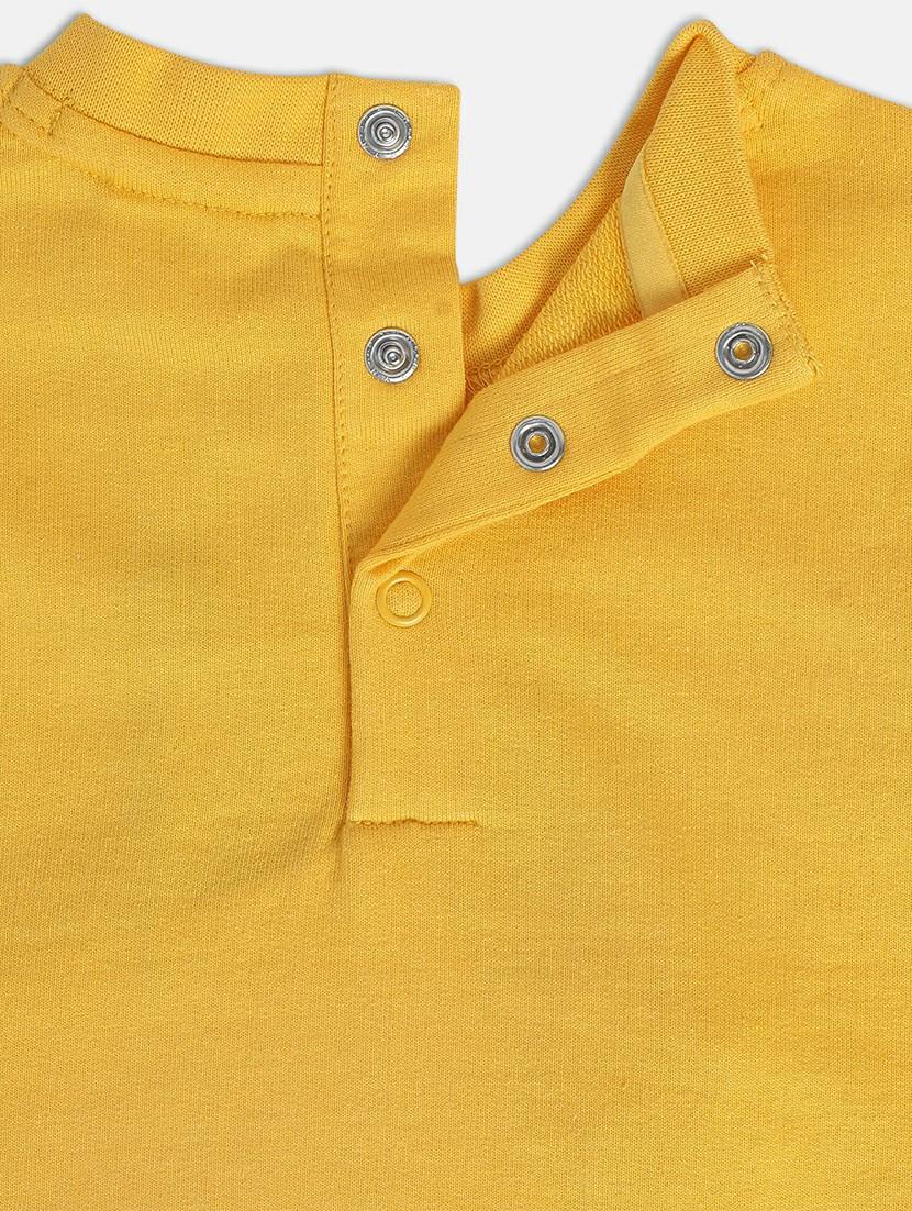 yellow cotton front print t-shirt - 21183503 - Standard Image - 4