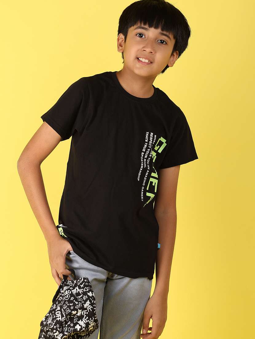 boys short sleeves placement print t-shirt - 21183654 -  Standard Image - 1
