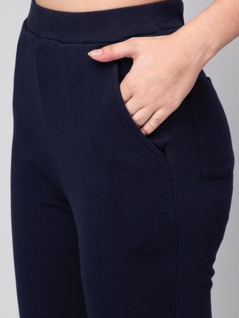 women solid high rise track pant - 21184285 - Standard Image - 6