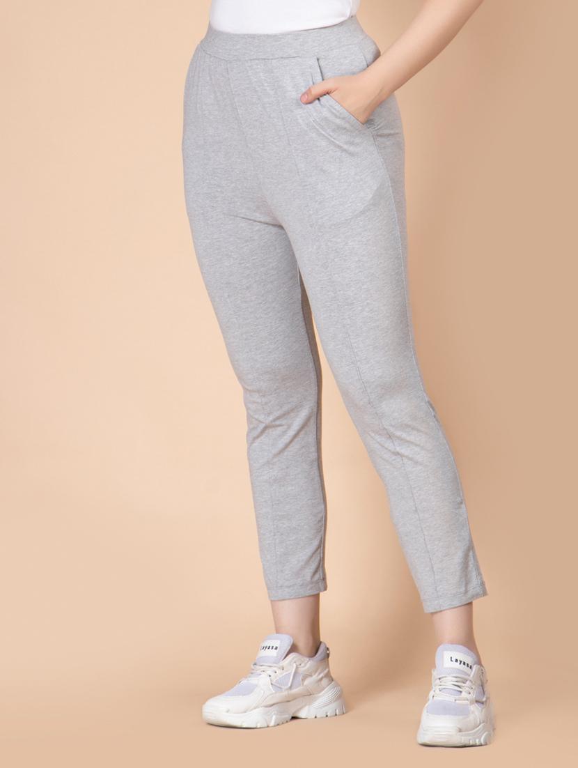 women solid high rise track pant - 21184286 - Standard Image - 1