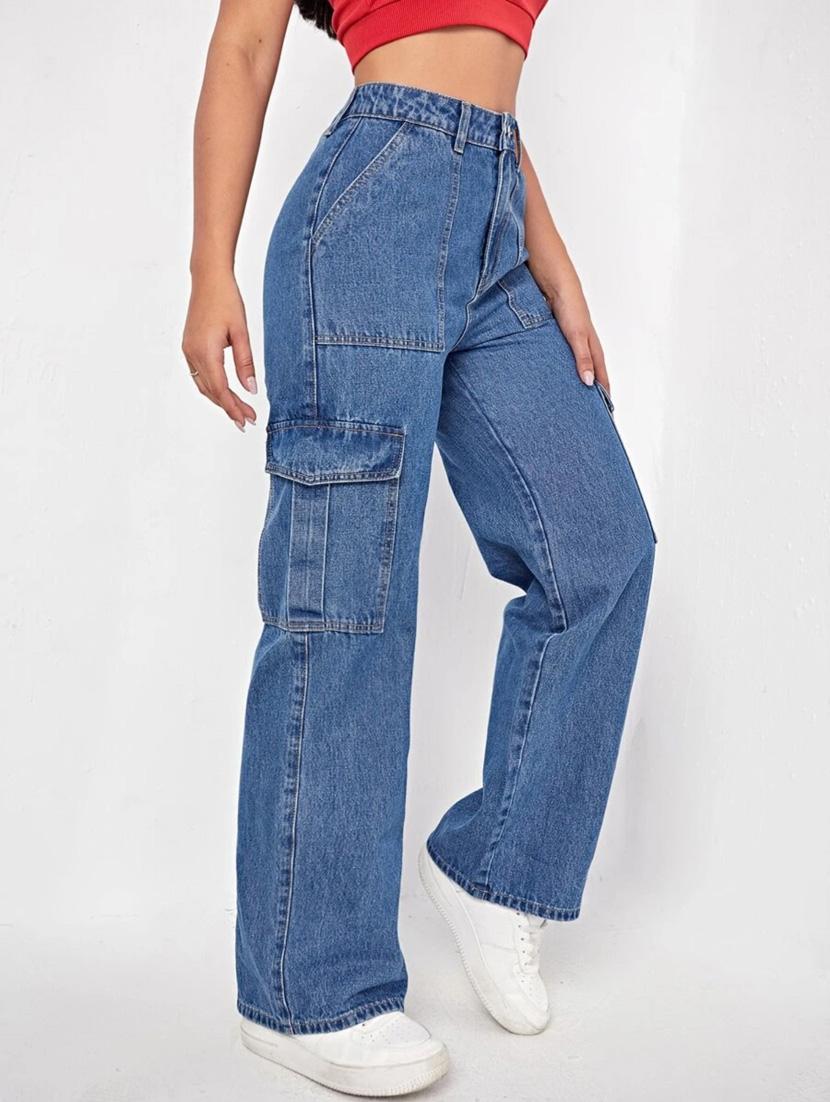 women high rise blue solid jean - 21184806 - Standard Image - 1