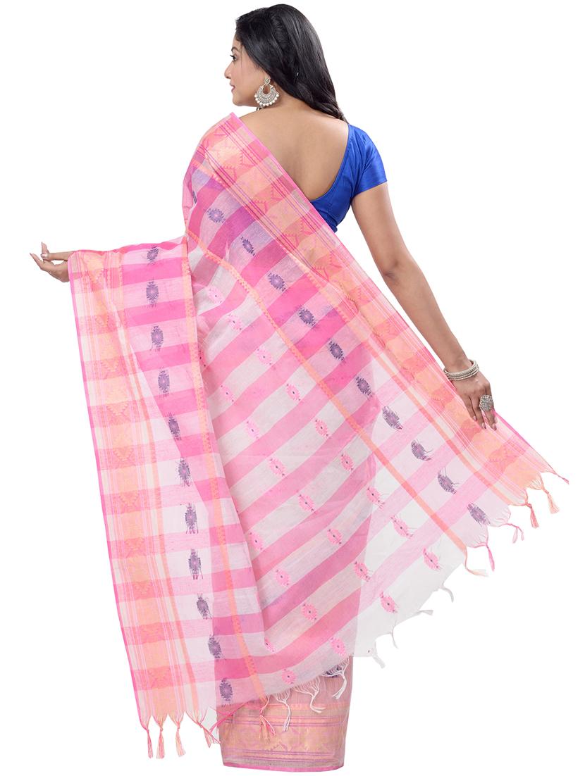 pink tant saree - 21185148 -  Standard Image - 1