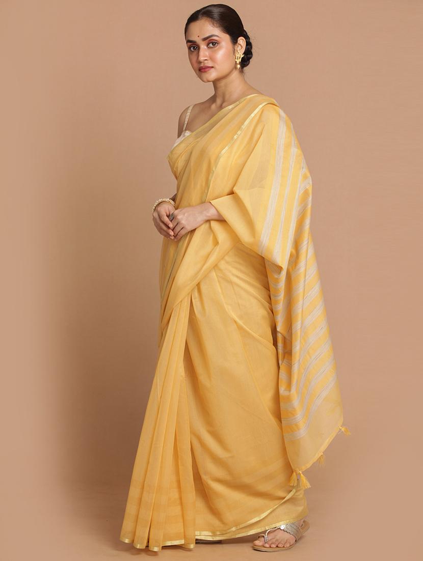 women solid plain saree with blouse - 21185250 -  Standard Image - 1