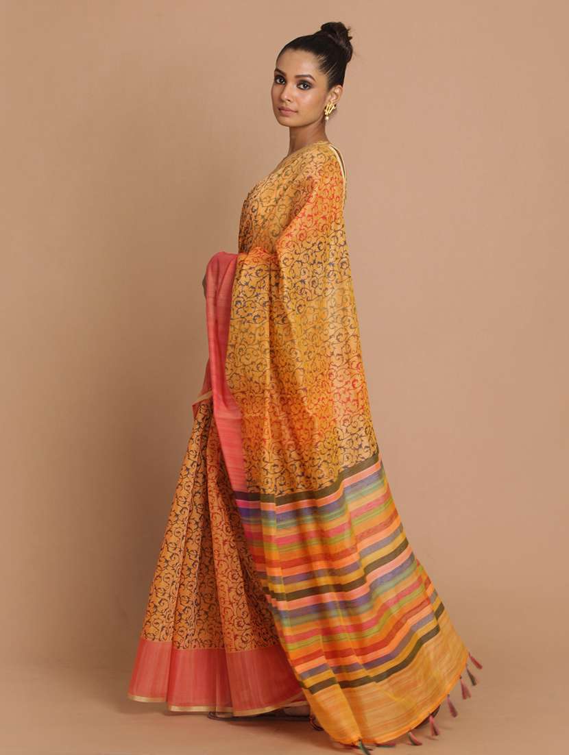 women printed saree with blouse - 21185256 - Standard Image - 1